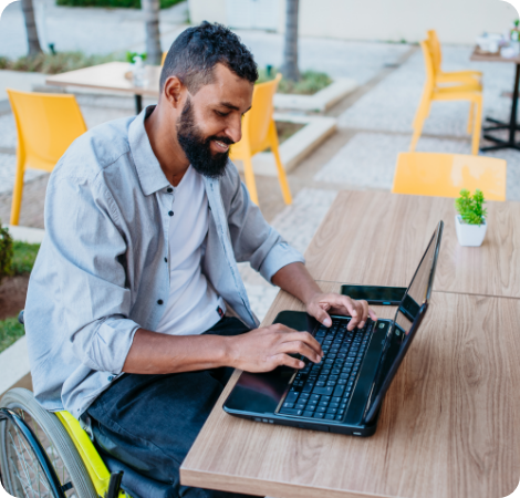 Man working on his laptop